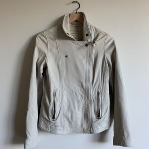 Lucky brand white lamb leather moto jacket xs